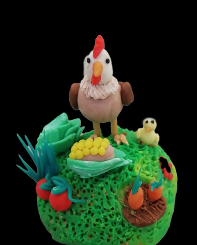 Poule en pâte à modeler