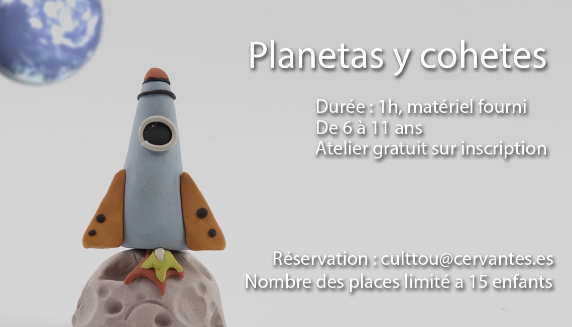 Fusée en pâte à modeler, tons terracotta et ocre